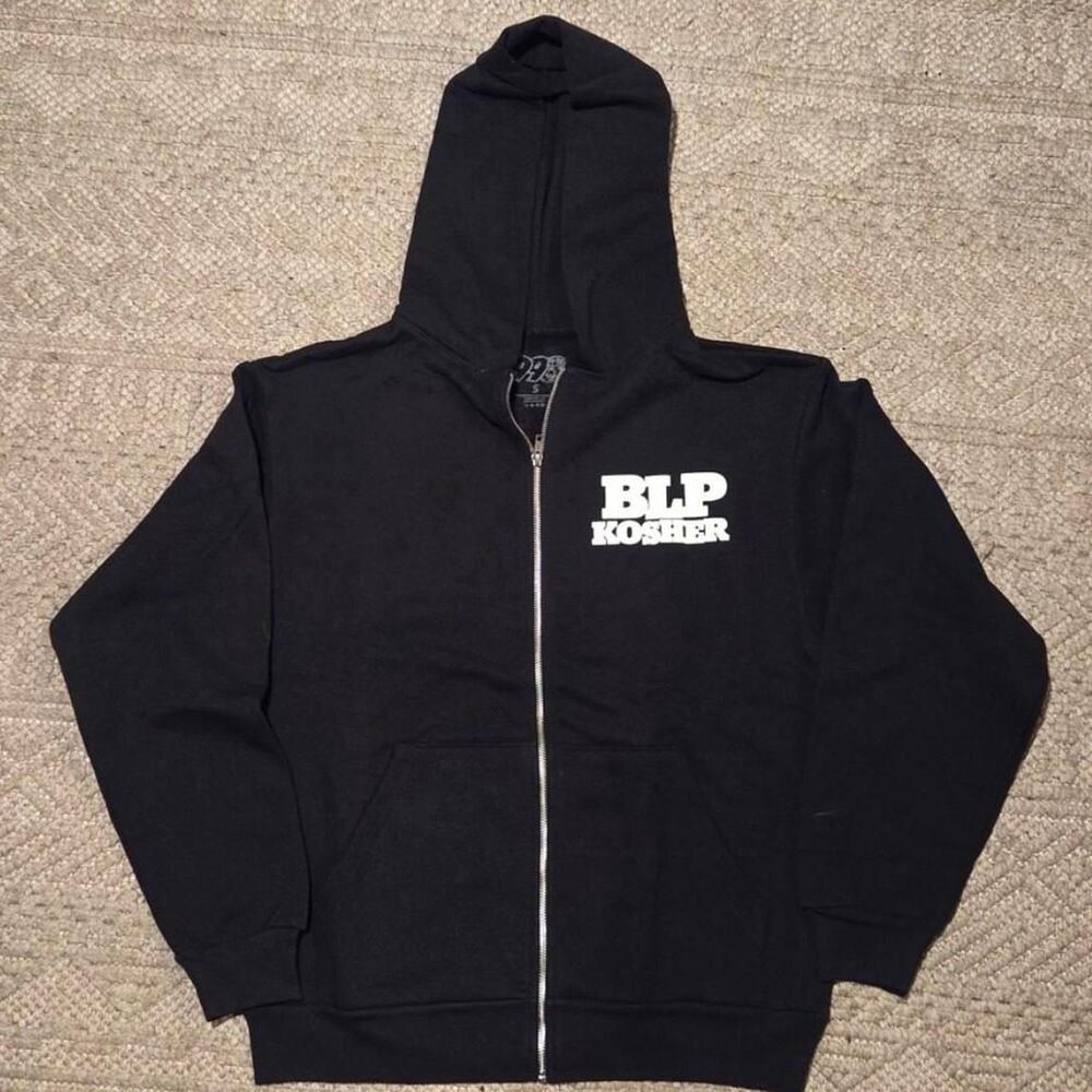 BLP Kosher Graphic Zip Hoodie Black Size S NWOT